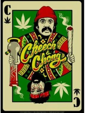 Cheech & Chong Playing Card Tapestry ~ 30" x 45" ~ w/Corner Loops ~ Brand New!